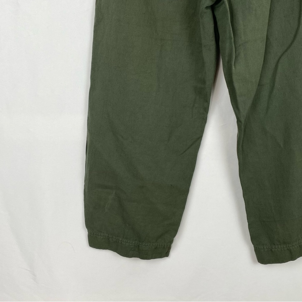 Apiece Apart Olive Green Cropped Elastic-Cuff Pants - Picture 6 of 8